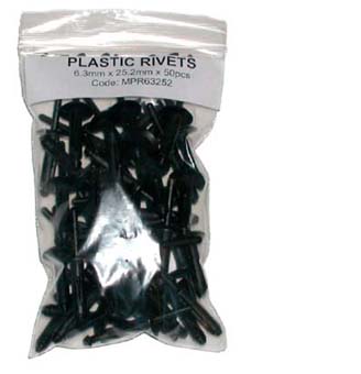 GPI PLASTIC RIVET 6.3X 25.2MM PK50 - MPR63252 
